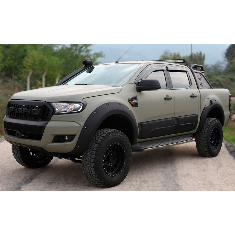 OneWay, Seitliche Karosserieleisten, Glänzend schwarz, Passend für Ford Ranger T6/T7/T8 2012-2022, 4 Teile