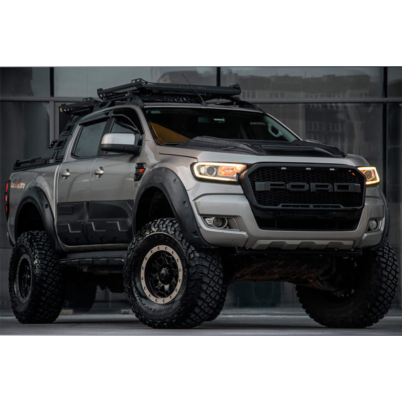 OneWay, Seitenschweller, Mattschwarz, Passend für Ford Ranger T6/T7/T8 (2012-2022), 6-teiliges Set