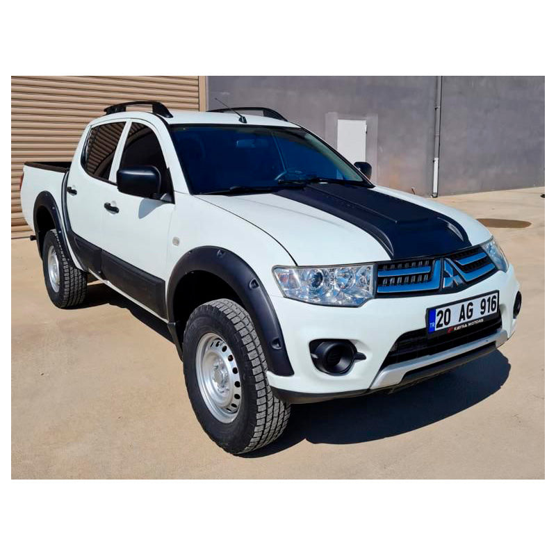 OneWay, Seitenstoßfänger aus ABS-Kunststoff, Matt Schwarz, passt für Mitsubishi L200 Triton 4 (2007-2014), 4 Teile