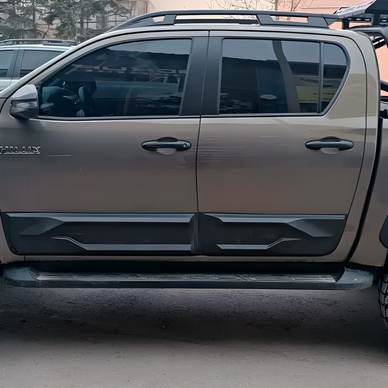 OneWay, Karosserieschutz, ABS-Kunststoff, Matt Schwarz, passt für Toyota Hilux 8. Generation (2015-), 4-teiliges Set