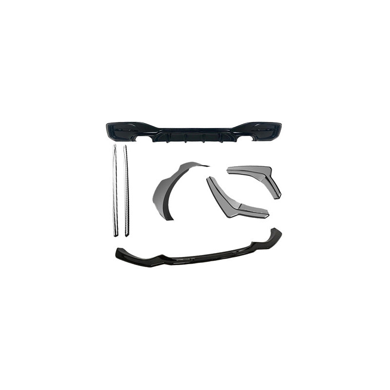 OneWay, Komplette Karosseriekit, Glänzend schwarz, Passt für BMW 1-Serie F20/F21 M-Power Facelift 2015-2019, 7-teiliges Set