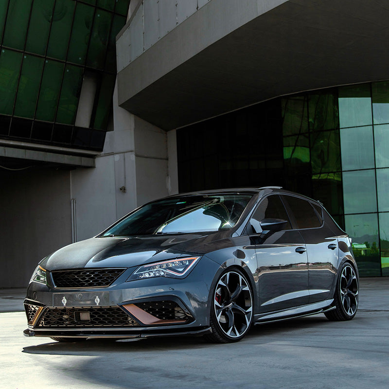 OneWay, Komplettes Bodykit, Hochglanzschwarz, passt für Seat Leon (5F) HB 5-Türer FR Facelift (2017-2020)