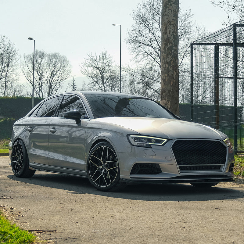 OneWay, Komplettes Bodykit, Glanzschwarz, passt für Audi A3 (8V) Sedan Facelift (2016-2020)