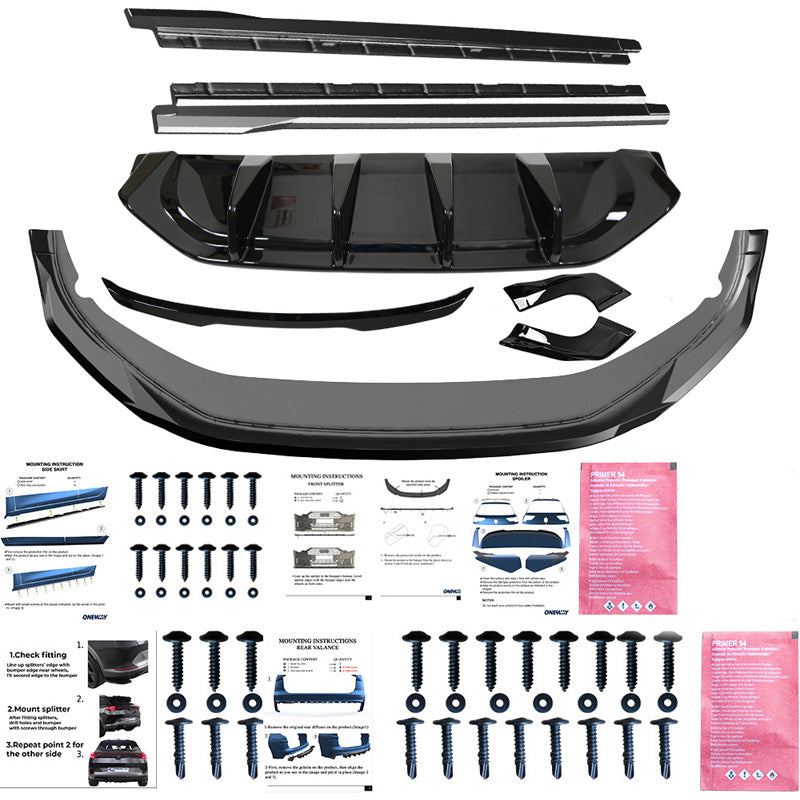 OneWay, Komplette Bodykit, Glanzschwarz, passt für Volkswagen Tayron (R41) R-Line (2024-)