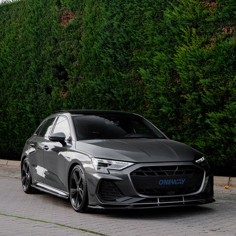 OneWay, Komplett-Bodykit, Glanzschwarz, passt für Audi A3 (8Y) Sportback S-Line/S3 Facelift (2025-)