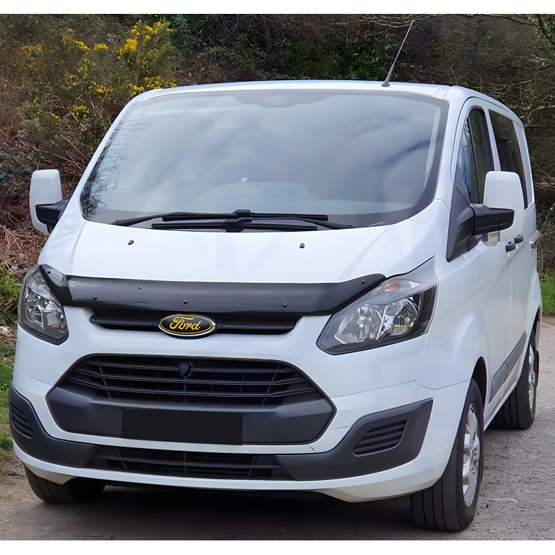 OneWay, Motorhaubenschutz, Glanzschwarz, Passt für Ford Transit Custom MK1 (2012-2018)