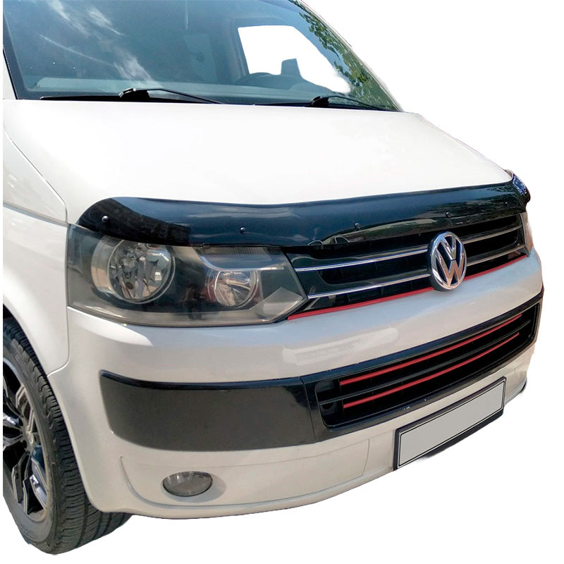 OneWay, Motorhaubenschutz, Glänzend Schwarz, Passend für Volkswagen Transporter T5.1 2010-2015