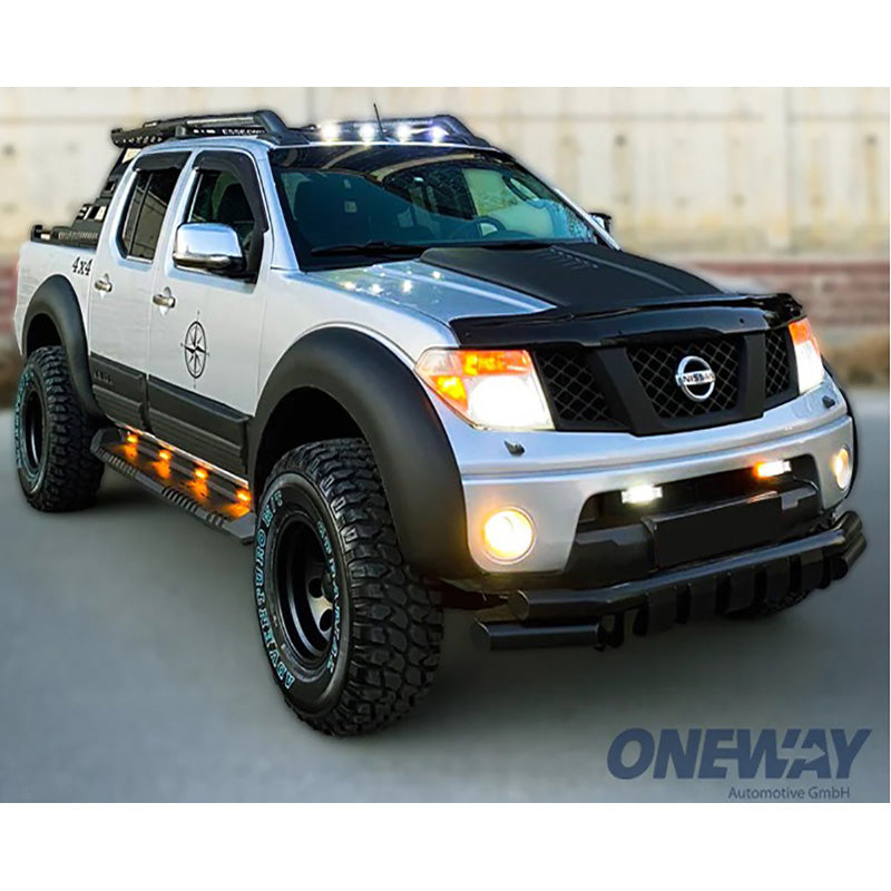 OneWay, Motorhauben-Lufthutze, Hochglanzschwarz, Passend für Volkswagen Amarok MK1 (2010-2022) & Nissan Navara D40 (2005-2010)