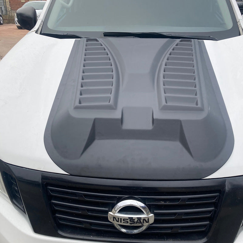 OneWay, Motorhauben-Lufthutze, Matt Schwarz, Passend für Nissan Navara NP300 (D23) 2014-2021, Version 3