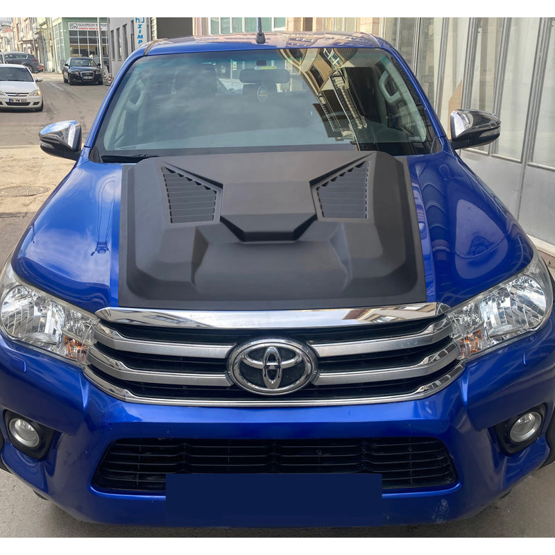 OneWay, Motorhauben-Lufthutze, Matt Schwarz, Passend für Toyota Hilux 8. Generation (2015-2020), Version 2