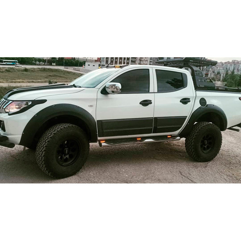 OneWay, Fender-Flares-Set, Matt Schwarz, Passend für Mitsubishi L200 Triton 5 (2015-2019) & Fiat Fullback (2015-2019) – 4 Teile