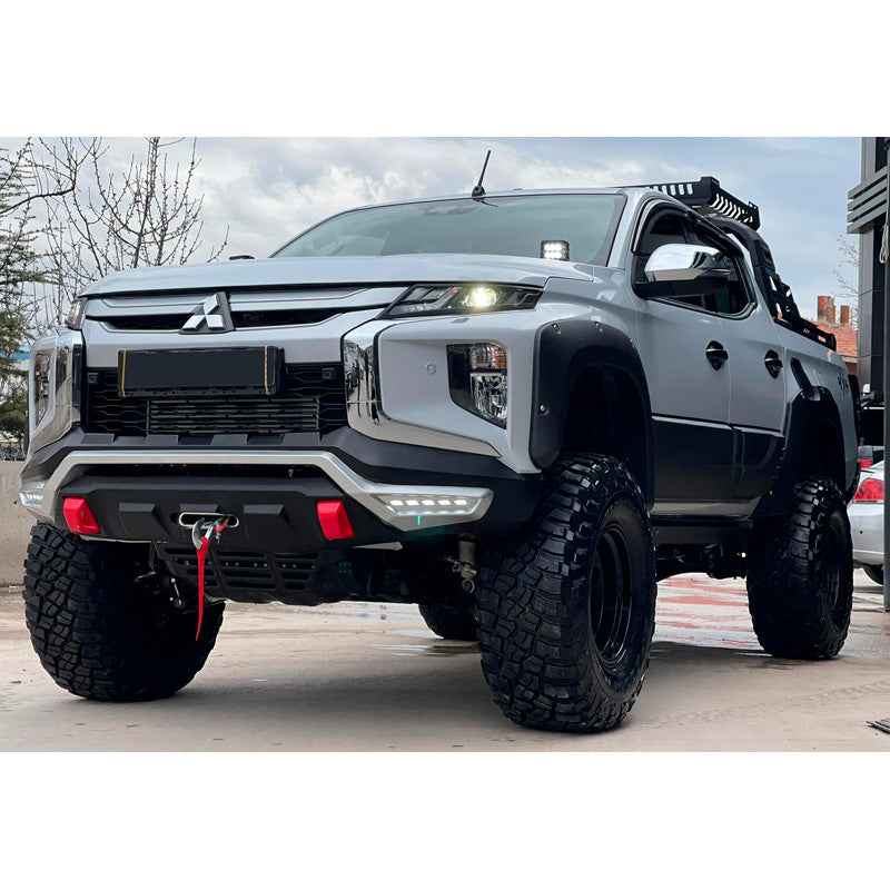 OneWay, Fender-Flares-Set, Matt Schwarz, Passend für Mitsubishi L200 Triton 6 (2019-), 4-teiliges Set