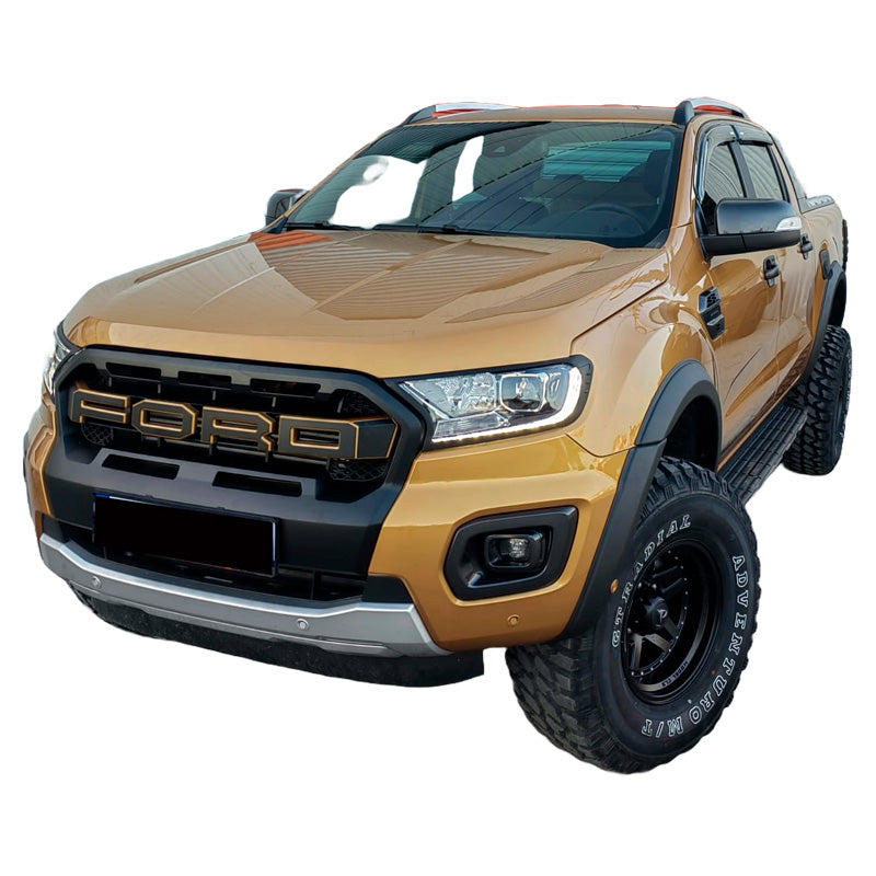OneWay, Fender-Flares-Set, Matt Schwarz, Passend für Ford Ranger T8 (2019-2022), 6-teilig mit 3M-Klebeband
