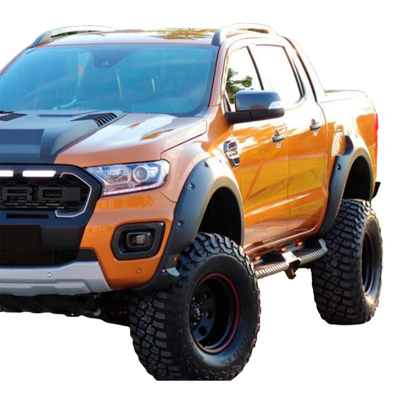 OneWay, Fender-Flares-Set, Matt Schwarz, Passend für Ford Ranger T8 (2019-2022), 'Robustes Design' – 4 Teile