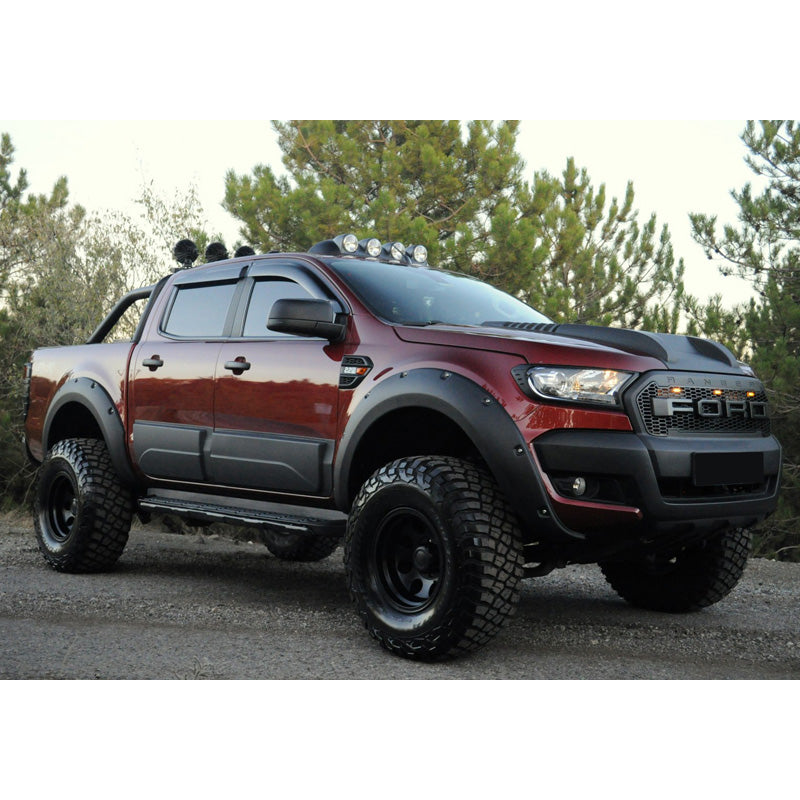 OneWay, Fender-Flares-Set, Matt Schwarz, Passend für Ford Ranger T6/T7/T8 2012-2022, 4 Teile