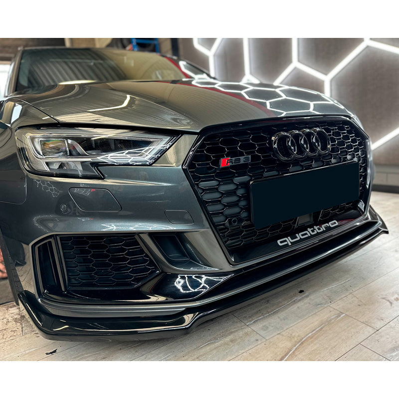 OneWay, Frontspoiler, glänzend schwarz, Passend für Audi RS3 8V Sedan/Sportback Facelift (2017-2020)