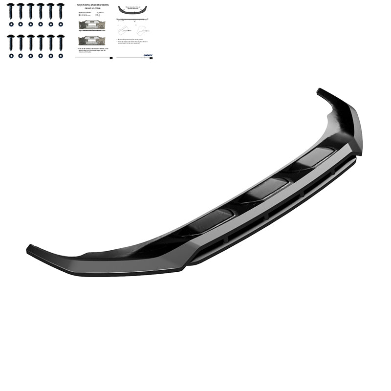 OneWay, Frontspoiler, glänzend schwarz, Passend für Audi Q7 S-Line MK2 Facelift 2019-, ABS-Kunststoff