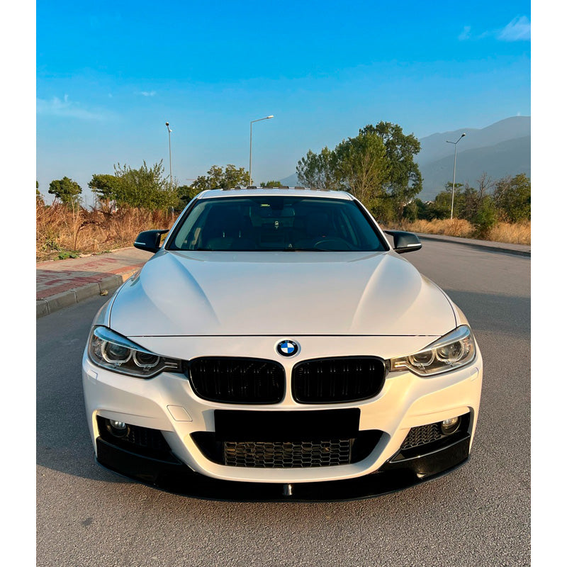 OneWay, Front-Lippen, Hochglanzschwarz, Passt für BMW 3-Series F30 M-Pack (2012-2019), 2-teiliges Set