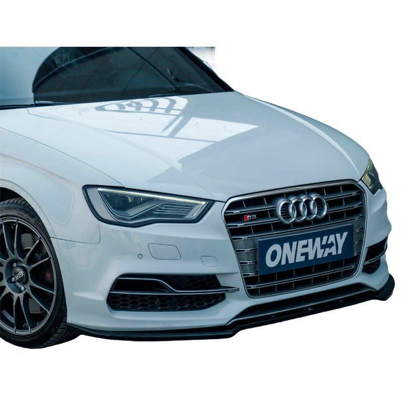 OneWay, Frontsplitter, glänzend Schwarz, Passend für Audi S3 8V (Sedan/Convertible) 2013-2016, Version 2