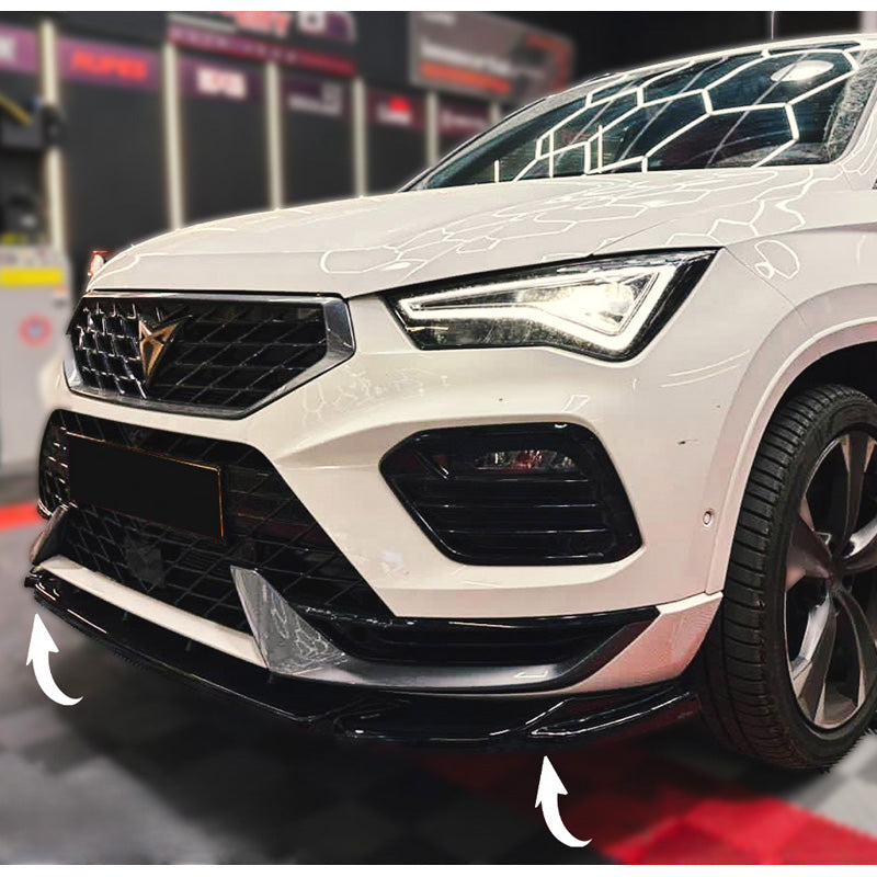 OneWay, Frontspoiler, Glänzend Schwarz, passt für Cupra Ateca 2018-2024, OEM-Qualität