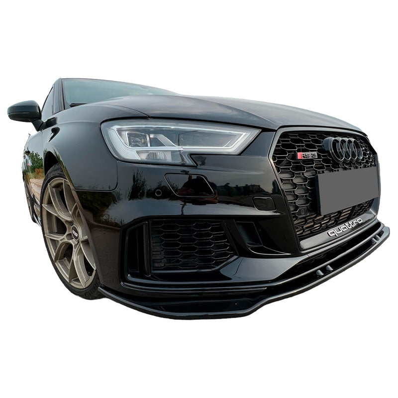 OneWay, Frontspoiler, Hochglanzschwarz, passt für Audi RS3 8V Sedan/Sportback Facelift 2017-2020, Version 3