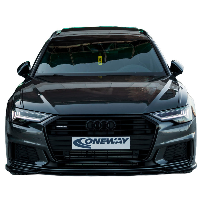 OneWay, Frontspoiler, Glanzschwarz, Passend für Audi A6 S-Line/S6 C8 (Sedan/Avant) 2018-, Version 2