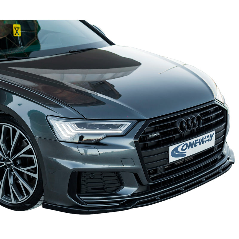 OneWay, Frontspoiler, Glanzschwarz, Passend für Audi A6 S-Line/S6 C8 (Sedan/Avant) 2018-, 'Version 3'