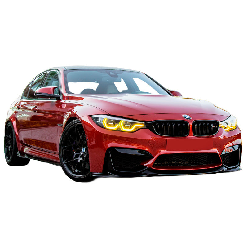 OneWay, Frontspoiler, glänzend schwarz, Passend für BMW M3 F80 (2014-2018) & M4 F82 (2014-2021), 4-teiliges Set