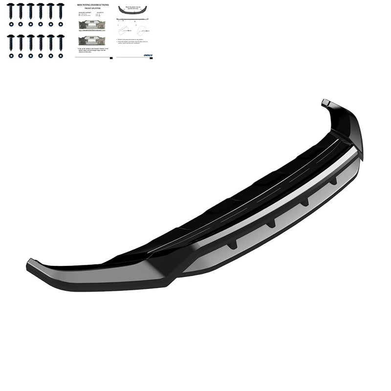 OneWay, Frontspoiler, glänzend schwarz, Passend für Volkswagen Touareg III R-Line Facelift 2024-, 2-teiliges Set
