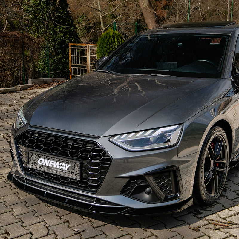 OneWay, Frontspoiler, Glanzschwarz, passend für Audi A4 (B9) Sedan/Avant S4/S-Line Facelift (2019-2024)