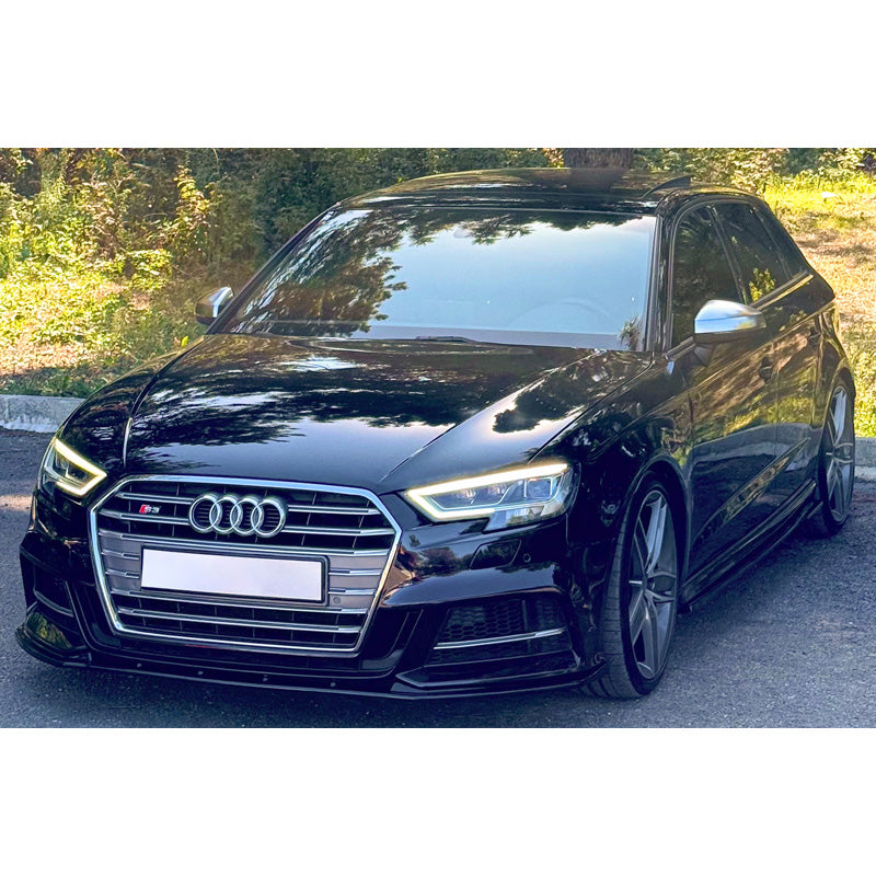 OneWay, Frontspoiler, glänzend schwarz, Passend für Audi S3 Sportback 8V Facelift 2016-2020, Version 2