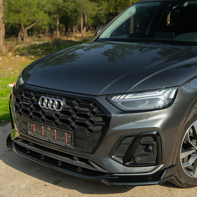 OneWay, Frontspoiler, hochglänzend schwarzer ABS-Kunststoff, passt für Audi SQ5 / Q5 S-Line (FY) Facelift 2020-2024