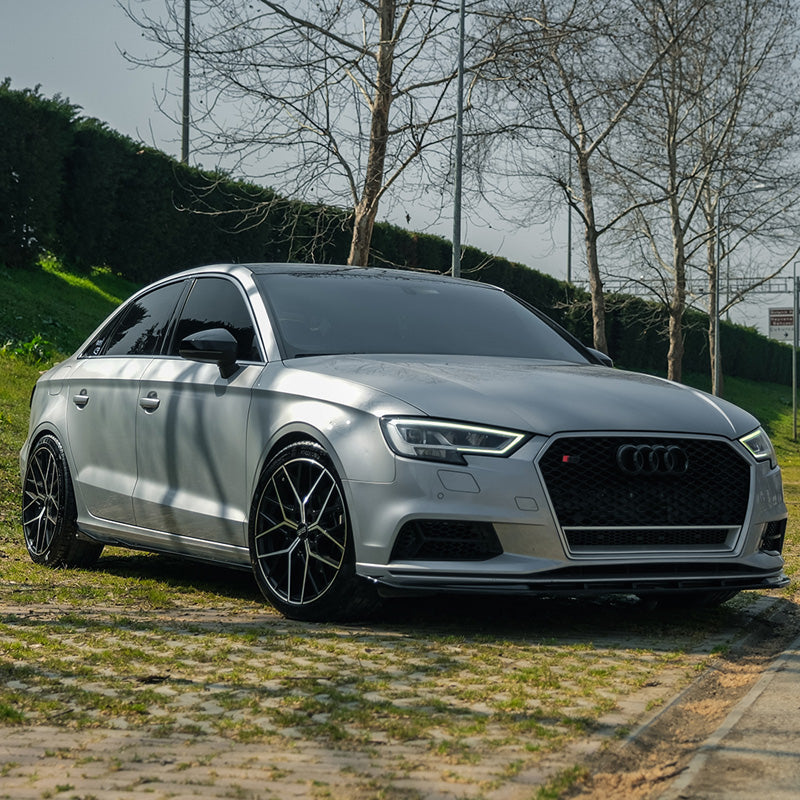 OneWay, Frontspoiler, Hochglanzschwarz, Passt für Audi A3 (8V) Sedan Facelift 2016-2020