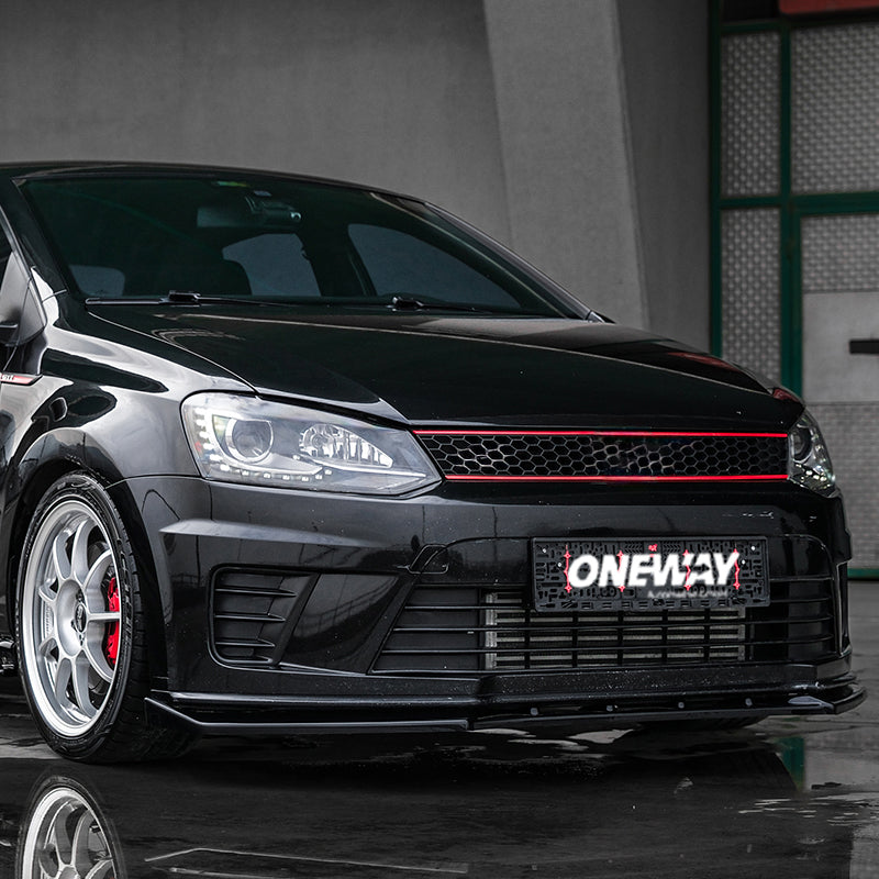 OneWay, Frontspoiler, Hochglanzschwarz, passt für Volkswagen Polo 6R GTi (2009-2014)