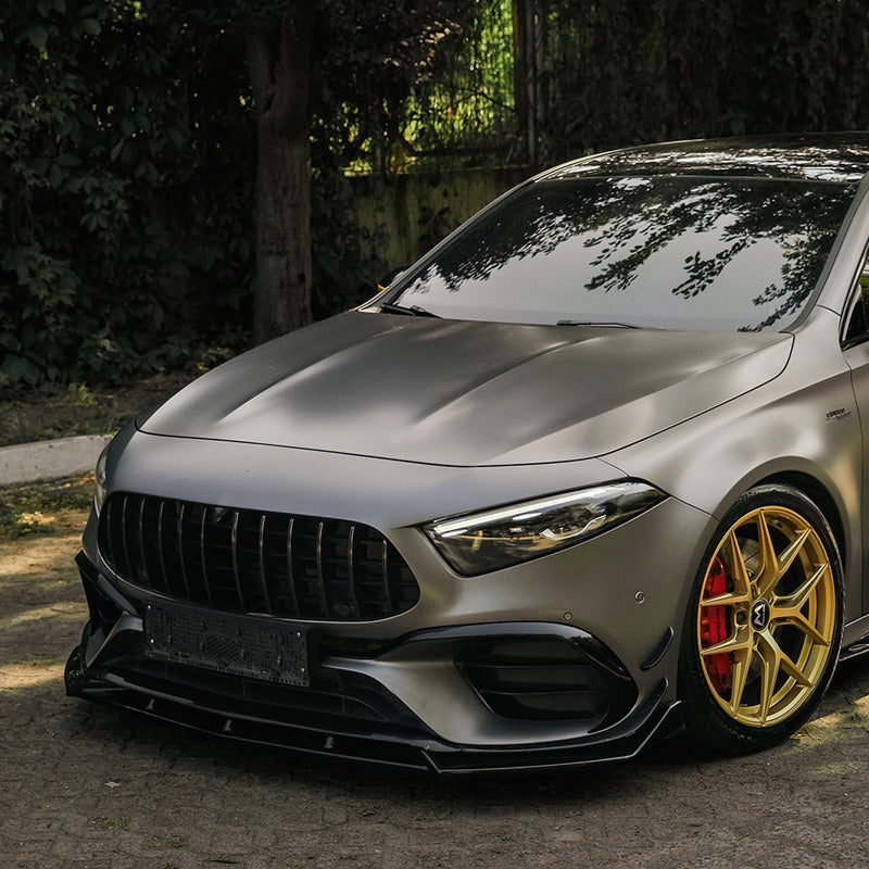 OneWay, Frontspoiler, glanzschwarz, passt zu Mercedes A-Class (W177) A45 S Aero Pack (2019-2023) & FL (2023-)