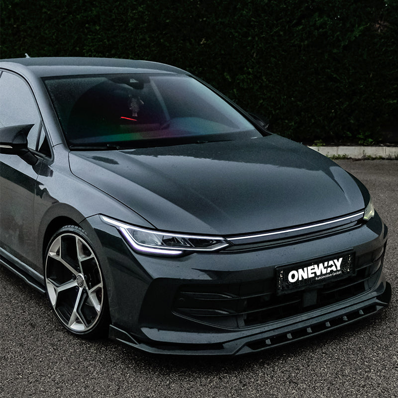 OneWay, Frontspoiler, Glanzschwarz, passend für Volkswagen Golf VIII HB/Variant Facelift (2024-) excl. GTi/GTD/GTE/R/R-Line 'Version 2'