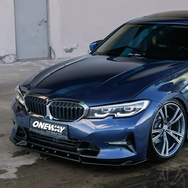 OneWay, Frontspoiler, Glanzschwarz, passend für BMW 3-Serie G20/G21 Sedan/Touring Sport Line (2018-2022)