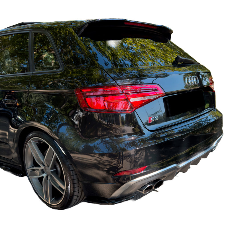 OneWay, Heckstoßstangen-Splitter, Hochglanzschwarz, Passend für Audi S3 Sportback 8V Facelift 2016-2020, 2er-Set