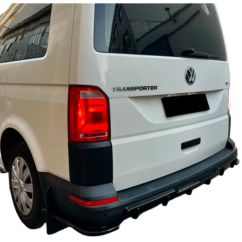 OneWay, Heckstoßstangen-Splitter, Hochglanzschwarz, Passend für Volkswagen Transporter T6/T6.1 2015-2022, 2-teiliges Set