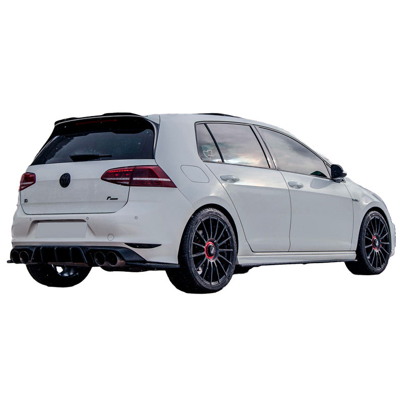 OneWay, Heckstoßstangen-Seitensplitter, Version 3, Hochglanzschwarz, Passend für Volkswagen Golf VII HB R (2013-2016), 2-teiliges Set