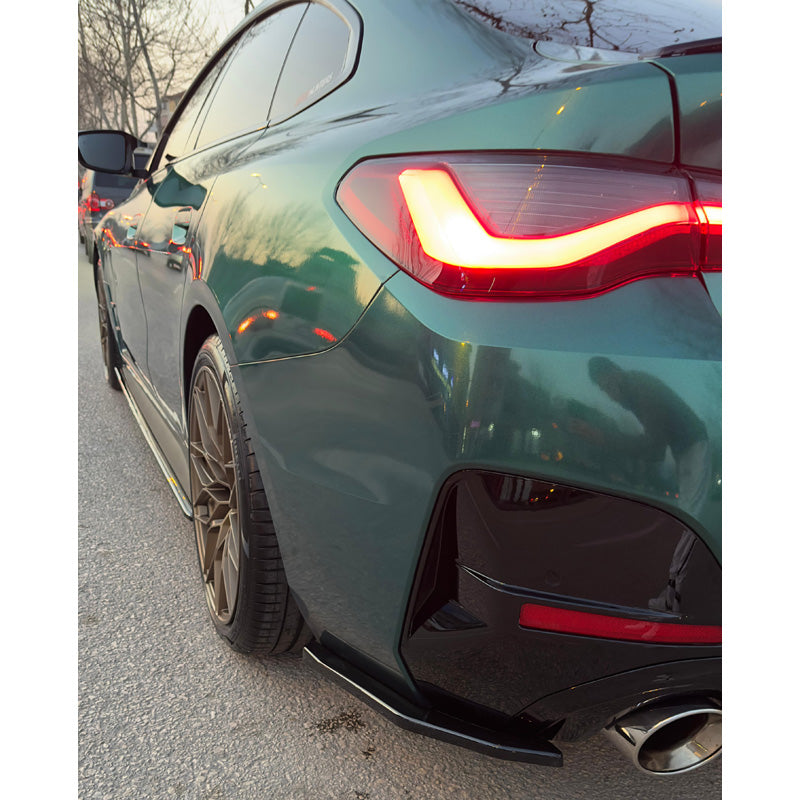 OneWay, Heckstoßstangen-Splitter, Hochglanzschwarz, Passend für BMW i4 G26 M-Pack 2021-, 2er-Set