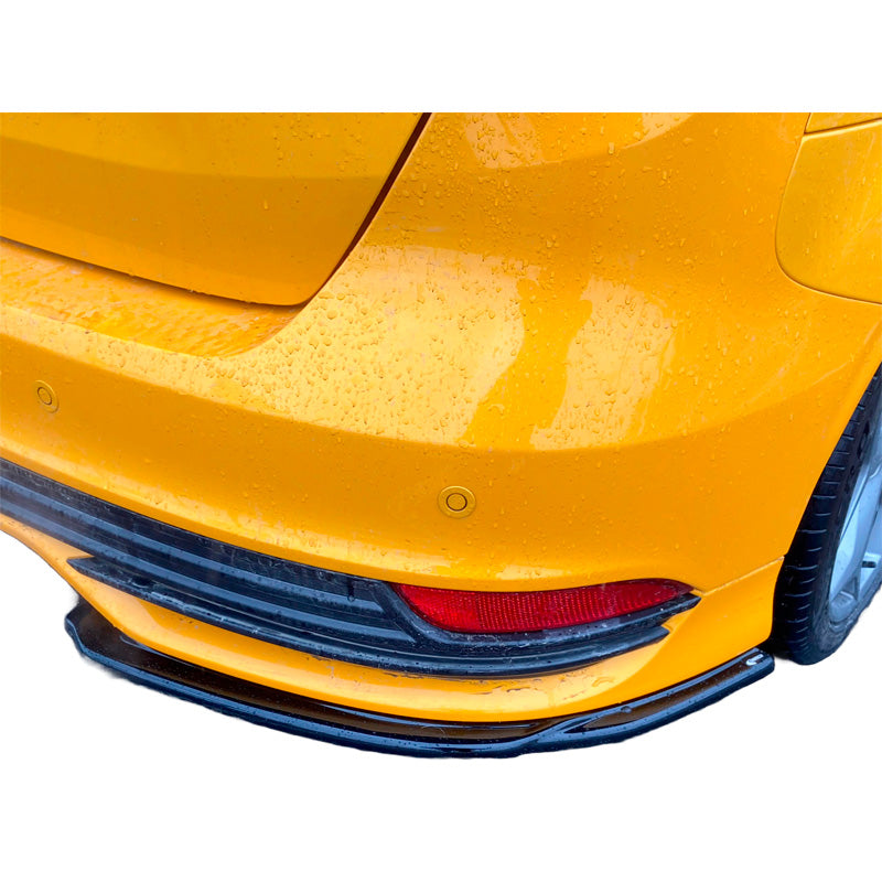 OneWay, Heckstoßstangen-Splitter, Hochglanzschwarz, Passend für Ford Focus ST MK3 Facelift (2015-2018), 2er-Set