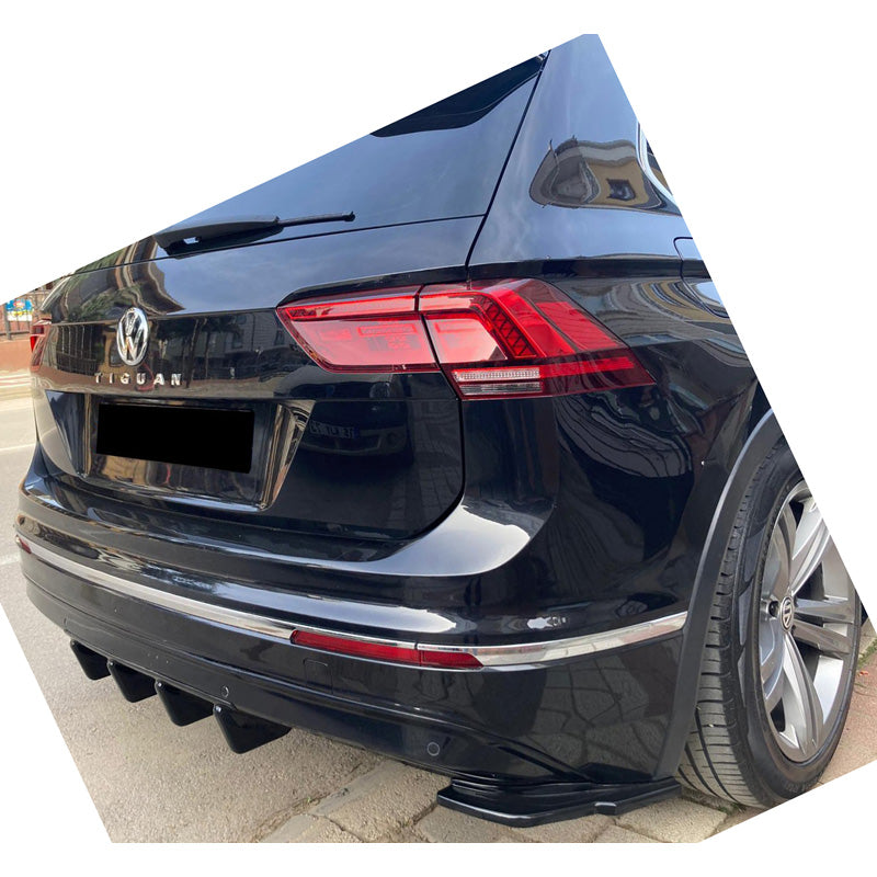 OneWay, Heckstoßstangen-Splitter, Hochglanzschwarz, Passend für Volkswagen Tiguan II (2016-2020), 2-teiliges Set