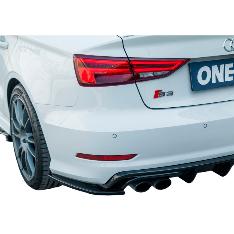OneWay, Heckstoßstangen-Splitter, Hochglanzschwarz, Passend für Audi S3 8V Sedan 2013-2016, 'Sporty Design'