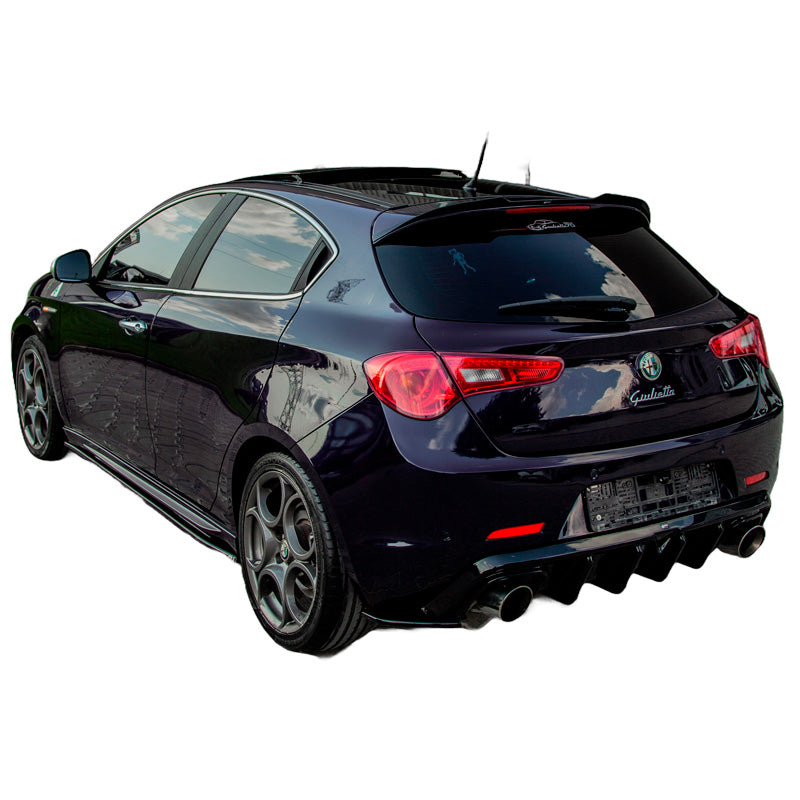 OneWay, Heckstoßfänger-Splitter, Glänzend schwarz, passt zu Alfa Romeo Giulietta 2010-2020, 2-teiliges Set