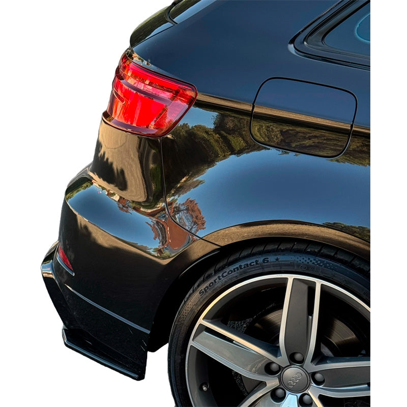 OneWay, Heckstoßfänger-Splitter, Hochglanzschwarz, passt zu Audi S3 Sportback 8V Facelift (2016-2020)