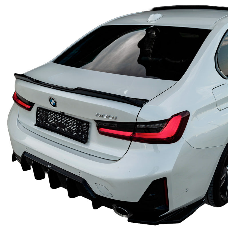 OneWay, Heckstoßfänger-Seitensplitter, Glänzend schwarz, passt zu BMW 3-Series G20/G21 M-Pack Facelift (2022-), 2-teiliges Set