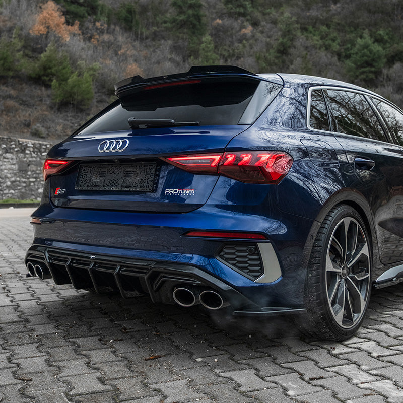 OneWay, Heckstoßfänger-Splitter, Glanzschwarz, passt zu Audi A3 8Y Sportback S3/S-Line 2020-2024