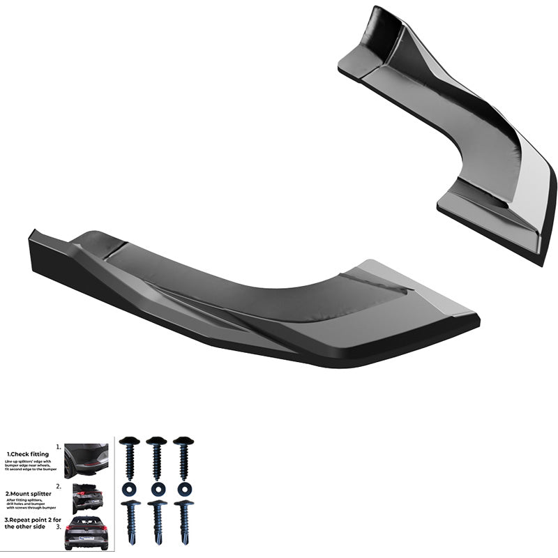 OneWay, Frontlippe, hinten, Gloss black, passt für Volkswagen Tayron (R41) (2024-)