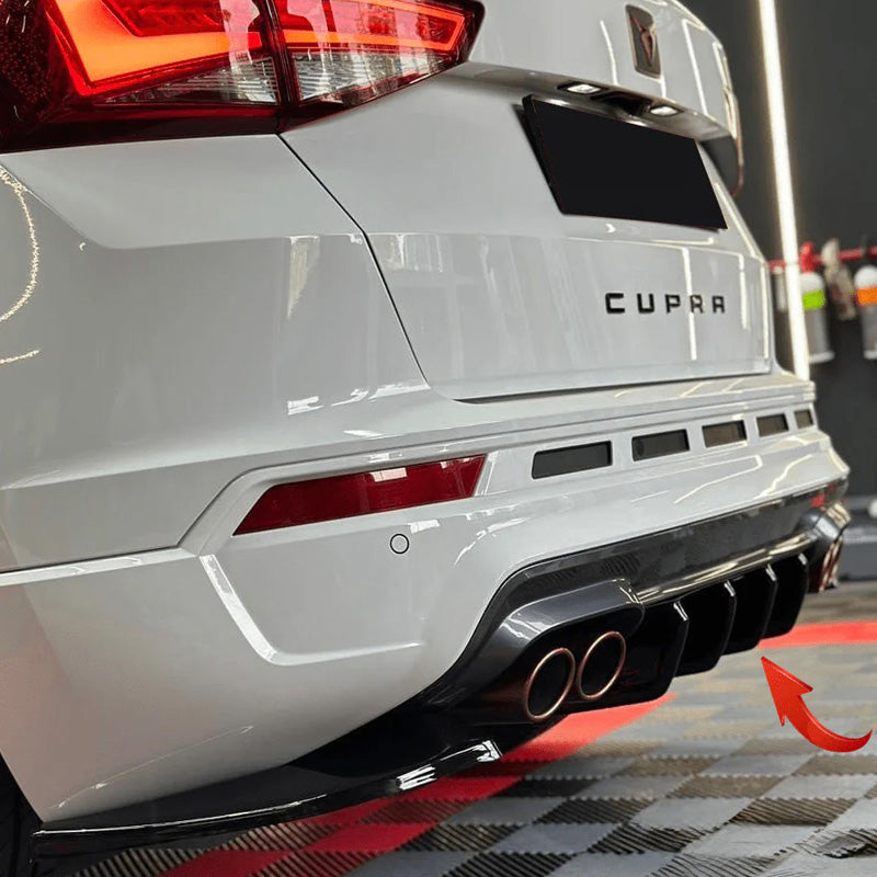 OneWay, Heckstoßfänger-Diffusor, Schwarz glänzend, passt zu Cupra Ateca 2018-, 'Sporty Design'